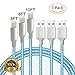 iPhone Charger, Czznn 3 Pack Extra Long Nylon Braided High Speed USB Syncing and Charging Cable Cord for iPhone charger 7/7Plus 6s 6sPlus 6 6Plus 5 5s 5c SE iPad