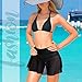 2 Pieces Women Sheer Mesh Mini Skirts Girls See Through Swim Cover Ups Swimsuit Beach Skirt Cover up High Waist Bikini Coverups for Summer