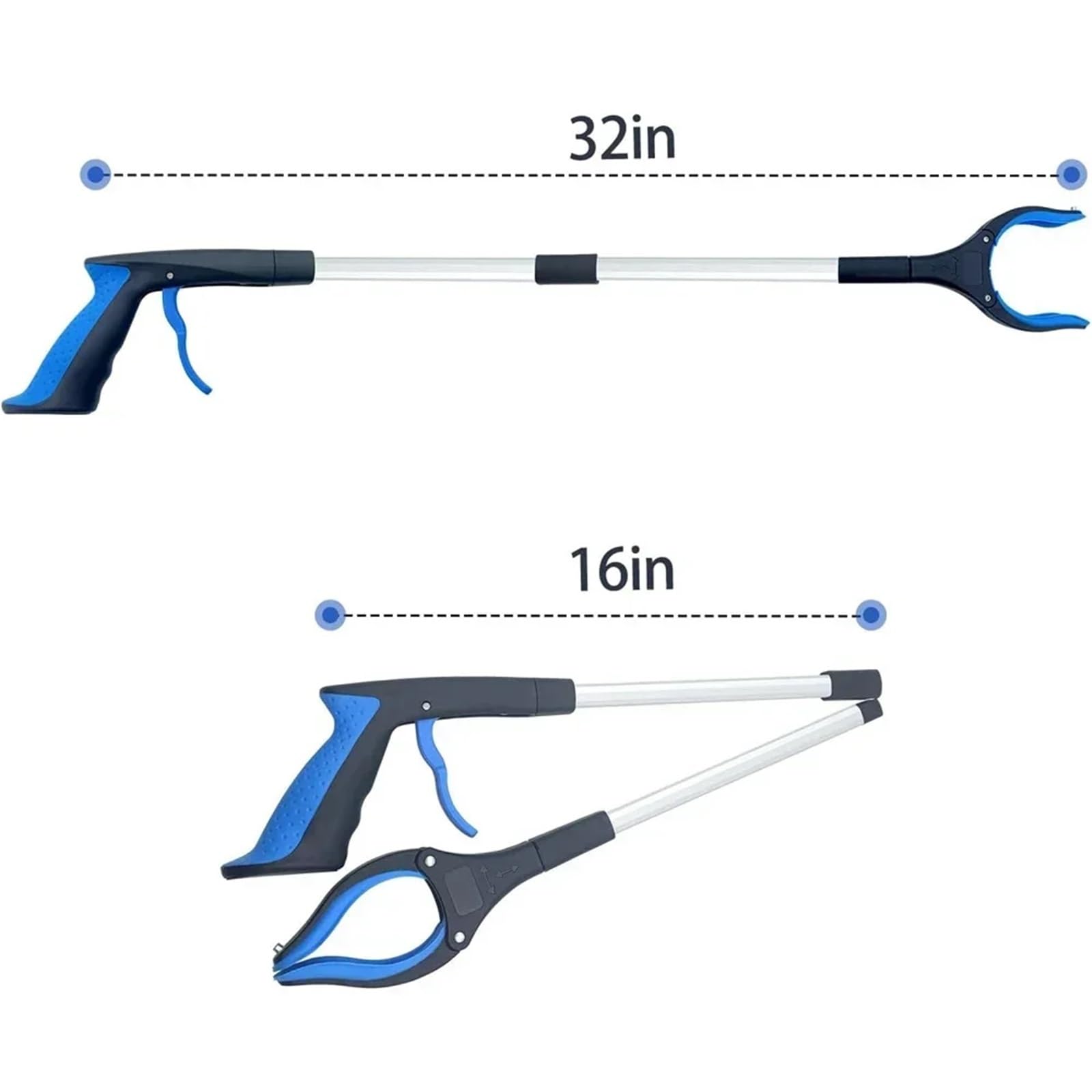 Extensor de Pinza Plegable, Herramientas manuales, recogedores de Basura, Herramientas de Recogida de Basura largas y prácticas(5 pcs Blue)