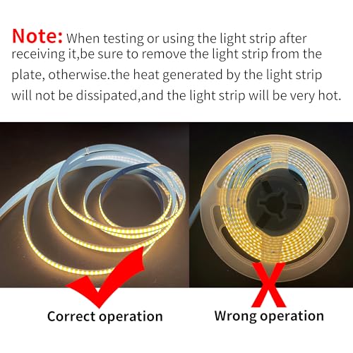 Clearhill 24V COB LED Strip Lights16.4FT/5M(No Power Supply),Purple,320LEDs/M, with 5521DC Male and Female Connectors,8mm Width,Electroplated Double-Sided Panel,IP20,for DIY Home Indoor by Clearhill - Image 7