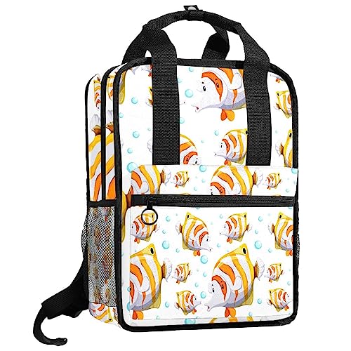 Sac à dos mignon garçons aux bretelles réglables motif poissons multicolore