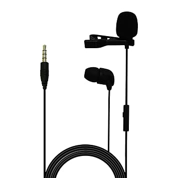 CSLM30 Auxiliary Omnidirectional Lavalier Microphone with Earphone for Calls, Conferences and Monitoring
