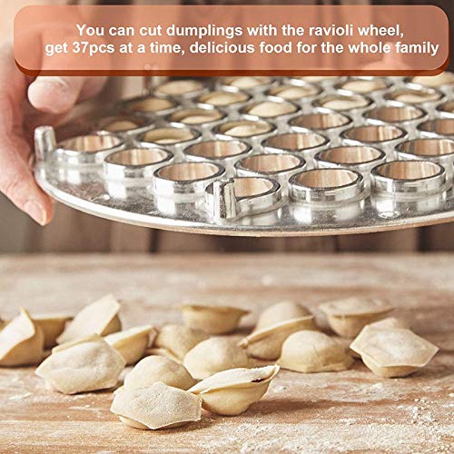 Teigtaschenform Aus Metall Mit Ravioli-Rad – 37 Löcher, Inkl. Nudelholz & Schaber, Für Pelmeni & Ravioli