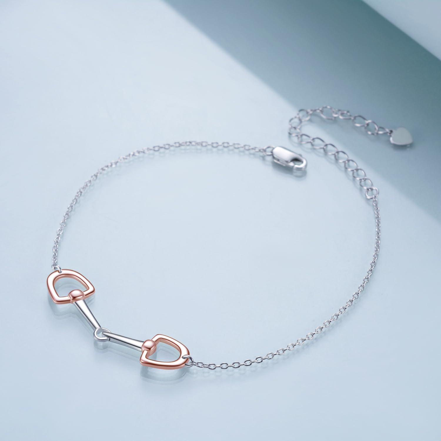 YFN Armband Pferd Sterling Silber Armband Trense Bit Armband Gebiss Schmuck Steigbügel Geschenk für Pferdeliebhaber Damen Mädchen