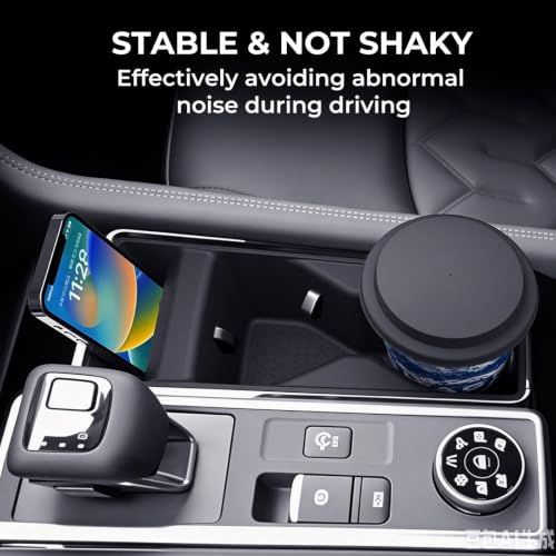 Image of Center Console Cup Holder Inserts for Nissan Pathfinder 2026 2025 2024 2023 2022, Interior Accessories TPE Car Cup Holders Covers Protector for 2022-2026 Pathfinder, Black