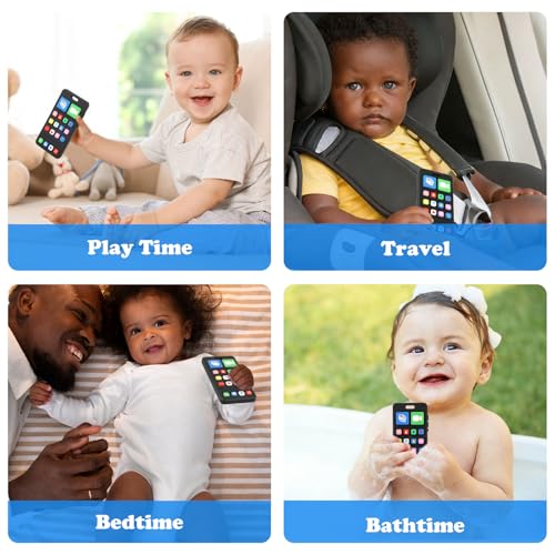 Image of Baby Teether Toy Play Phone and TV Remote Control Shape Teething Toys for Babies 3-24 Months, Chew Toys for Infants Teething Relief, Freezer BPA Free