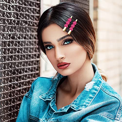 4Pcs Valentine's Day Heart Hair Clips For Women Girls Rhinestone Heart Hairpins Glitter Heart Barrettes Enamel Heart Hair Accessory Valentine's Day Gifts For Girlfriends Women #TOP5