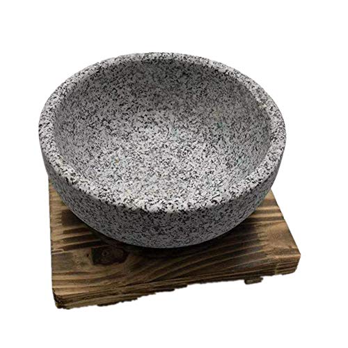 XICHENGSHIDAI Dicker Stein Schüssel koreanische Steinschale mit Tablett für Bibimbap für Ofen und Herd Cover