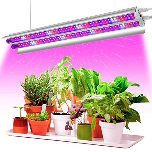 Preisvergleich Produktbild Pflanzenlampe LED, Garpsen 2FT T5 Pflanzenlicht Vollspektrum, 96LEDs LED Grow Lampe Pflanzenleuchte mit Reflektor, Daisy-Chain Funktion, Wachstumslampe für Zimmerpflanzen Gartenarbeit(Rot / Blau / Weiß)