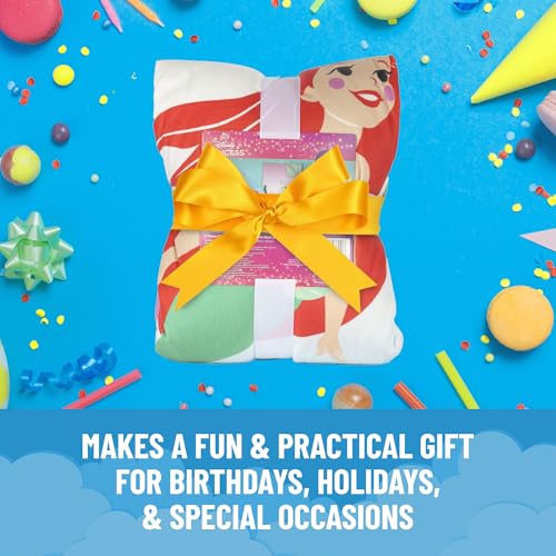 Image of Jay Franco Kids Slumber Bag and Pillow - 54 x 27 Inch Comfy Indoor Sleeping Bag for School and Sleepovers, 2 Piece Set, Multi - The Little Mermaid