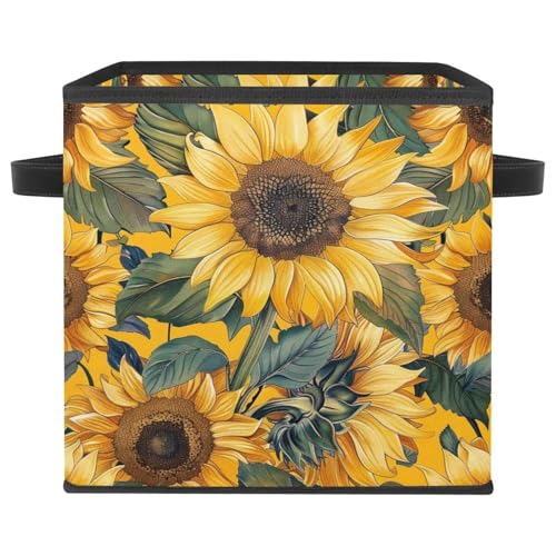 Boîte de rangement tournesol panier pliable vêtements tissu 28cm - 2