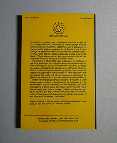 From Sphinx to Christ; an Occult History B00201684Y Book Cover