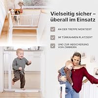 CHILDOO Treppenschutzgitter ohne Bohren GS-Zertifikat Türschutzgitter Türgitter Baby, Hunde, Kinder Kinderschutzgitter Tür Schutzgitter Treppe Absperrgitter Hund Treppengitter Kindergitter Babygitter – Ansicht 7