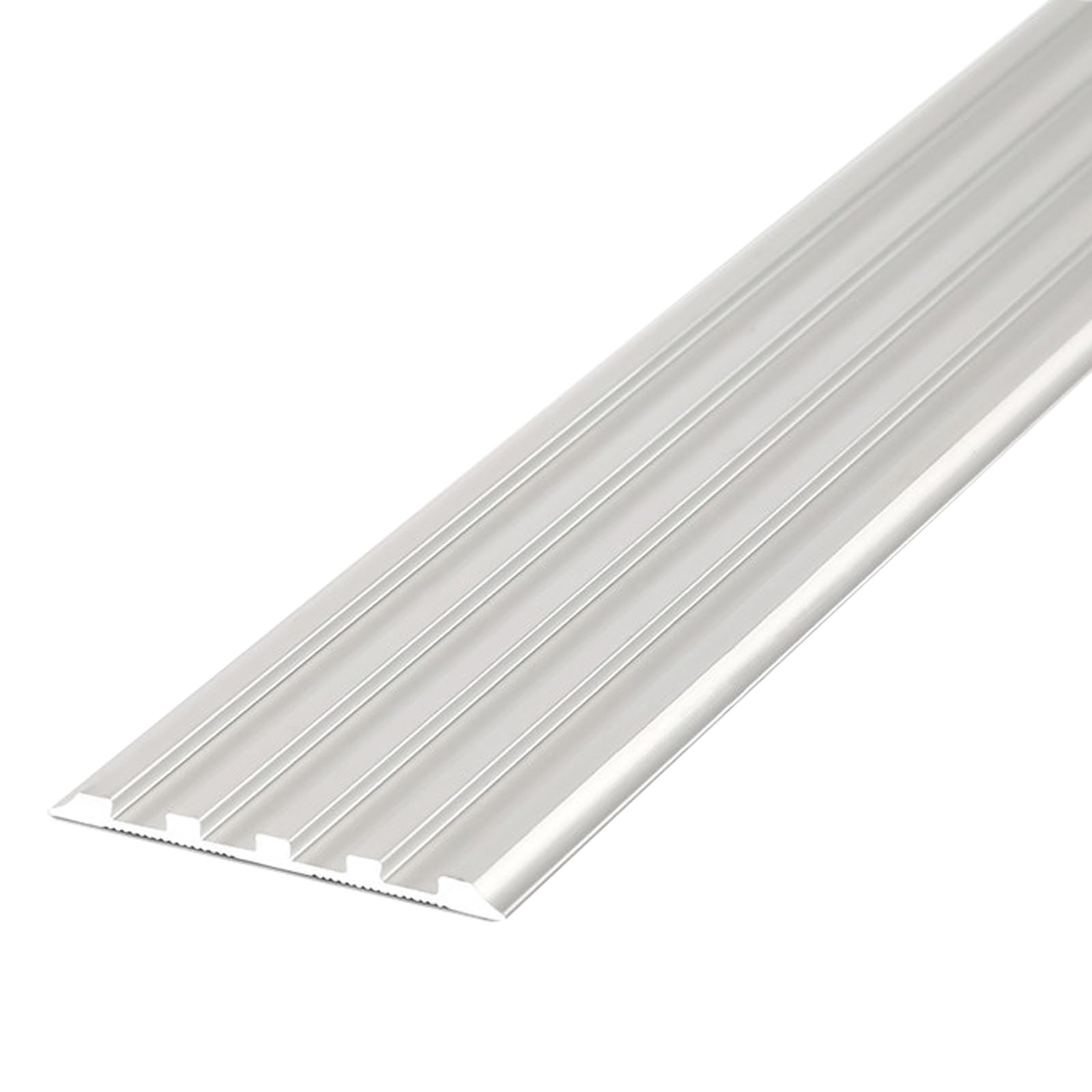 Tiras de borde de escalón de 39,4 pulgadas, peldaños de escalera, protector | Antideslizante peldaños de aluminio, for interiores y exteriores(Silver,1Pcs)