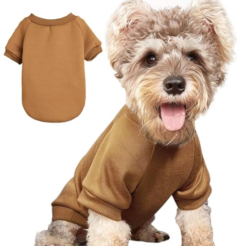 Image of Soft Puppy Sweater for Small Dogs Winter Pullover, Coffee XS