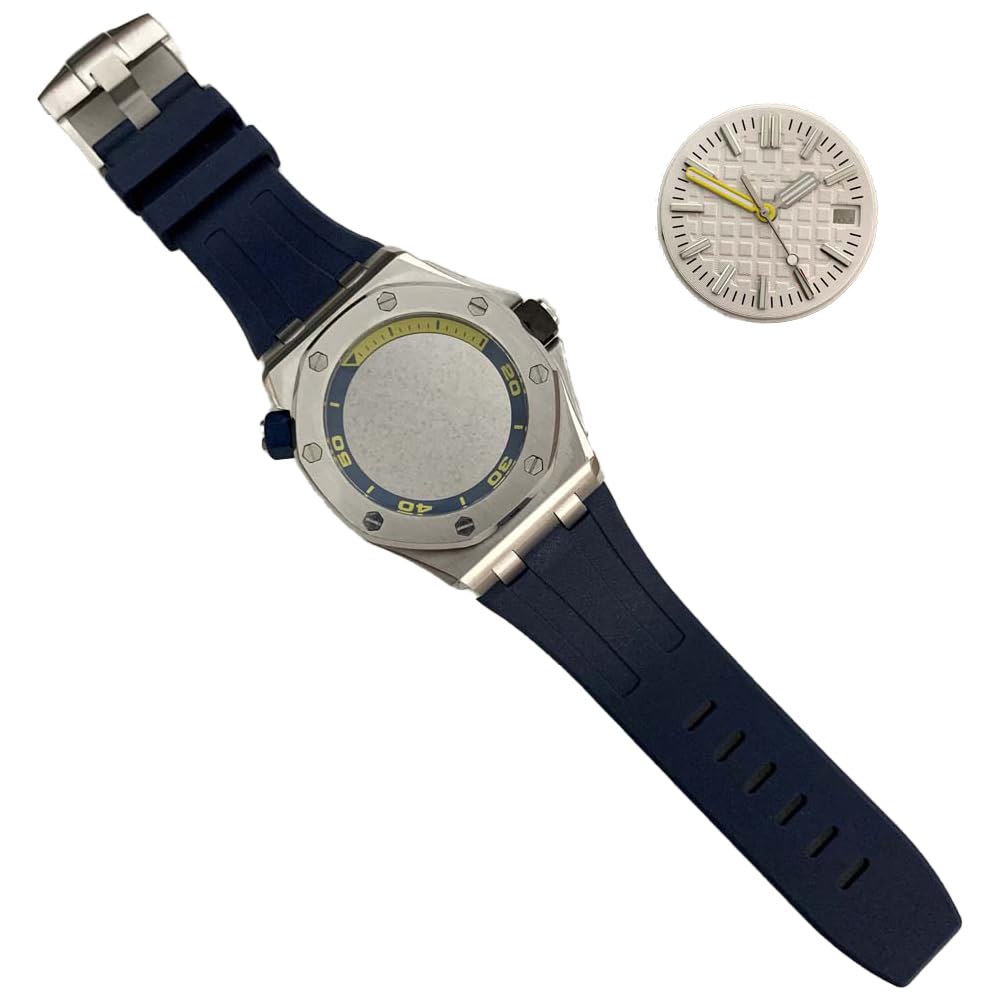 Zestaw akcesoriów do zegarków pasuje do automatycznego mechanizmu NH35 podwójna korona wyrafinowana obudowa zegarek etui na rękę zestaw pasków do wybierania 42 mm