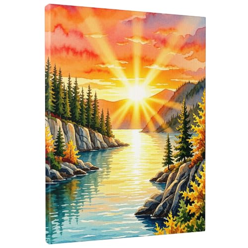 Lienzo decorativo de paisaje natural abstracto y envuelto para una estética moderna