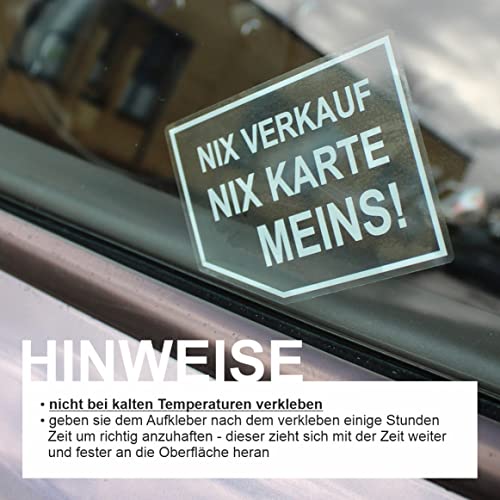 BIKE-label Nix Verkauf Nix Karte Keine Werbung Auto Aufkleber Fahrzeugscheibe für innen 2 Stück X900286VA