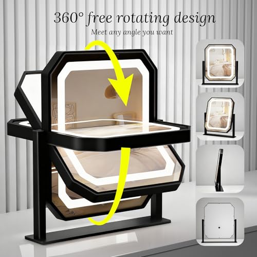 Espejo de maquillaje con luces de mesa ideal para cosmética y tocador 8