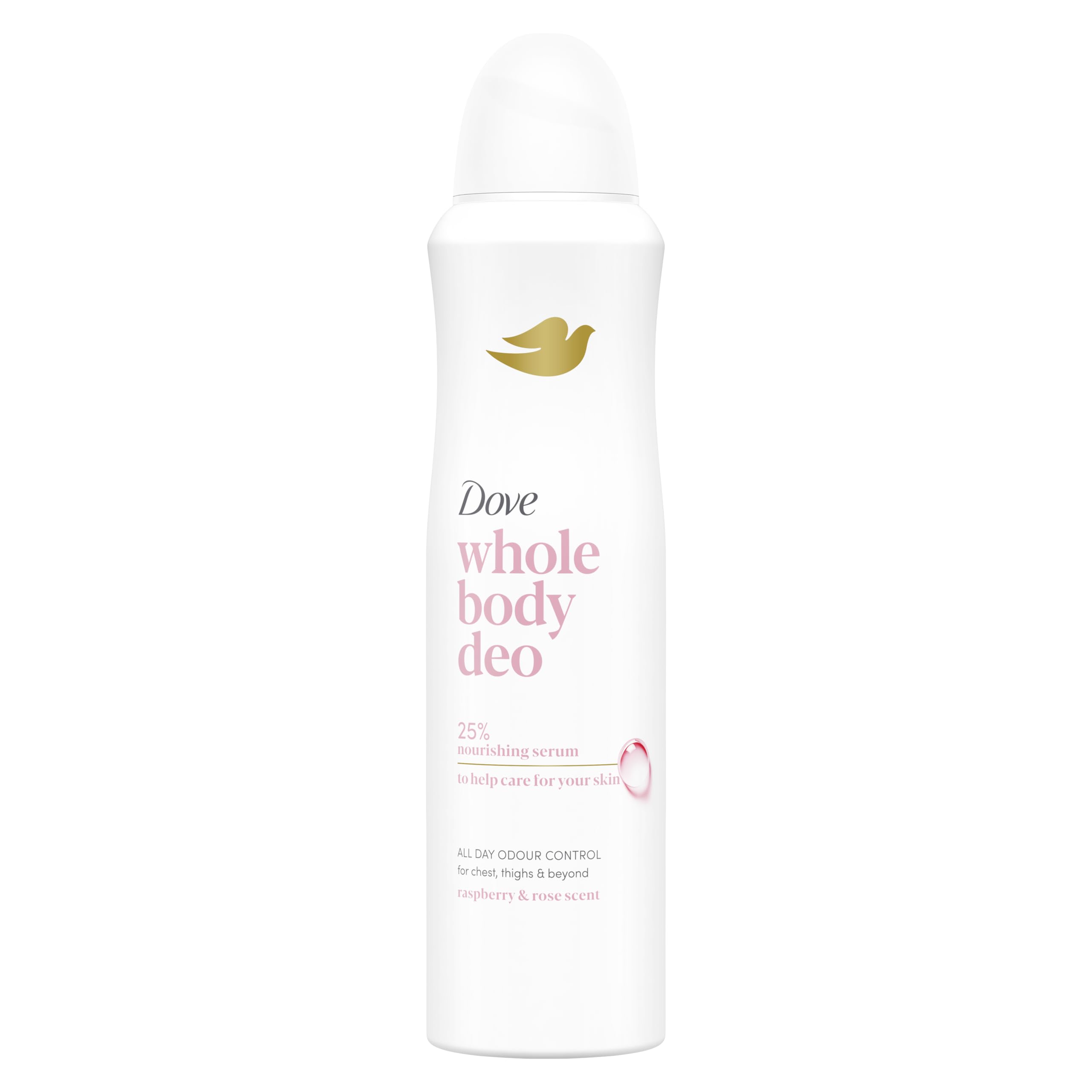 Dove Raspberry & Rose Whole Body Deodorant Spray 0% aluminium deodorant for all-day odour control 150 ml