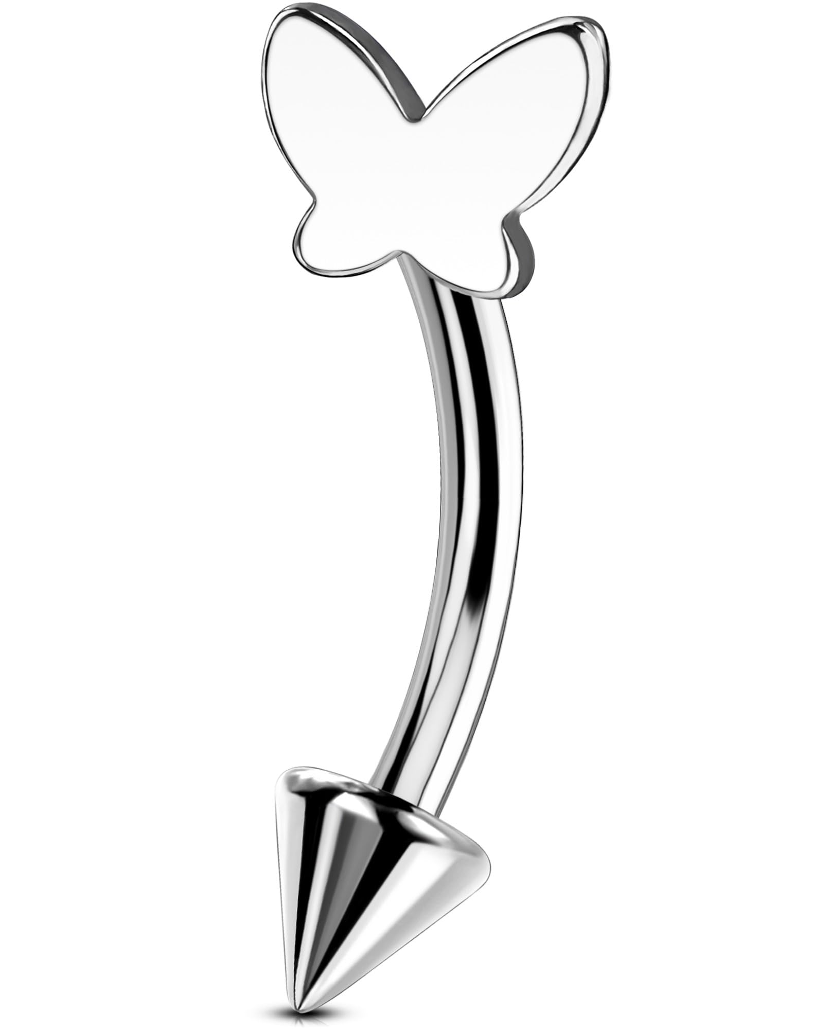 OUFER Rook Piercing Jewelry, G23 Solid Titanium Eyebrow Rings, Heart Vertical Labret Lip Jewelry, 16G Curved Barbells, Daith Rook Earrings for Women