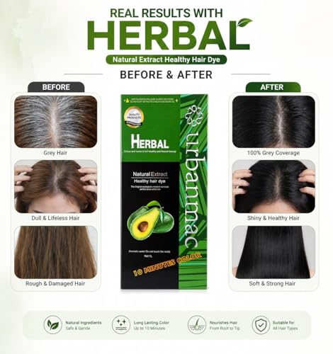 Image of HERBAL NATURAL EXTRACT HAIR COLOR (1000 ML) AMMONIA FREE, BLACK