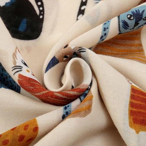 Scarves Silky Shawl Satin Scarf for Women Gift Long Scarf Lightweight Soft Hijab Sheer Cute Pet4