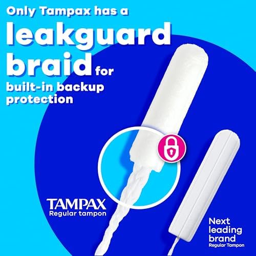 Tampax Pearl Tampons, with LeakGuard Braid, Regular Absorbency, Unscented, 50 Count - 2