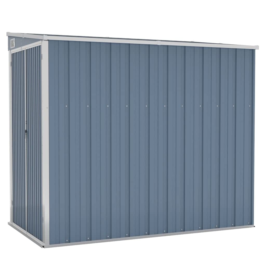 Cobertizo de jardín Pared Acero galvanizado Gris 118x194x178cm