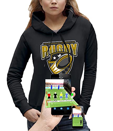 Sweat à capuche rugby femme avec motif 3D réalité augmentée