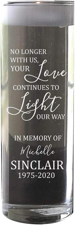 GiftsForYouNow Engraved Love Continues to Light Floating Candle Vase