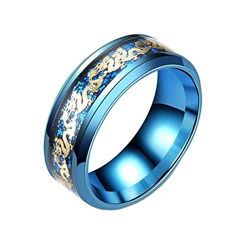 Y-YING ドラゴン サージカル ステンレス メンズ リング 指輪 男性用指輪 海 青い底 ring