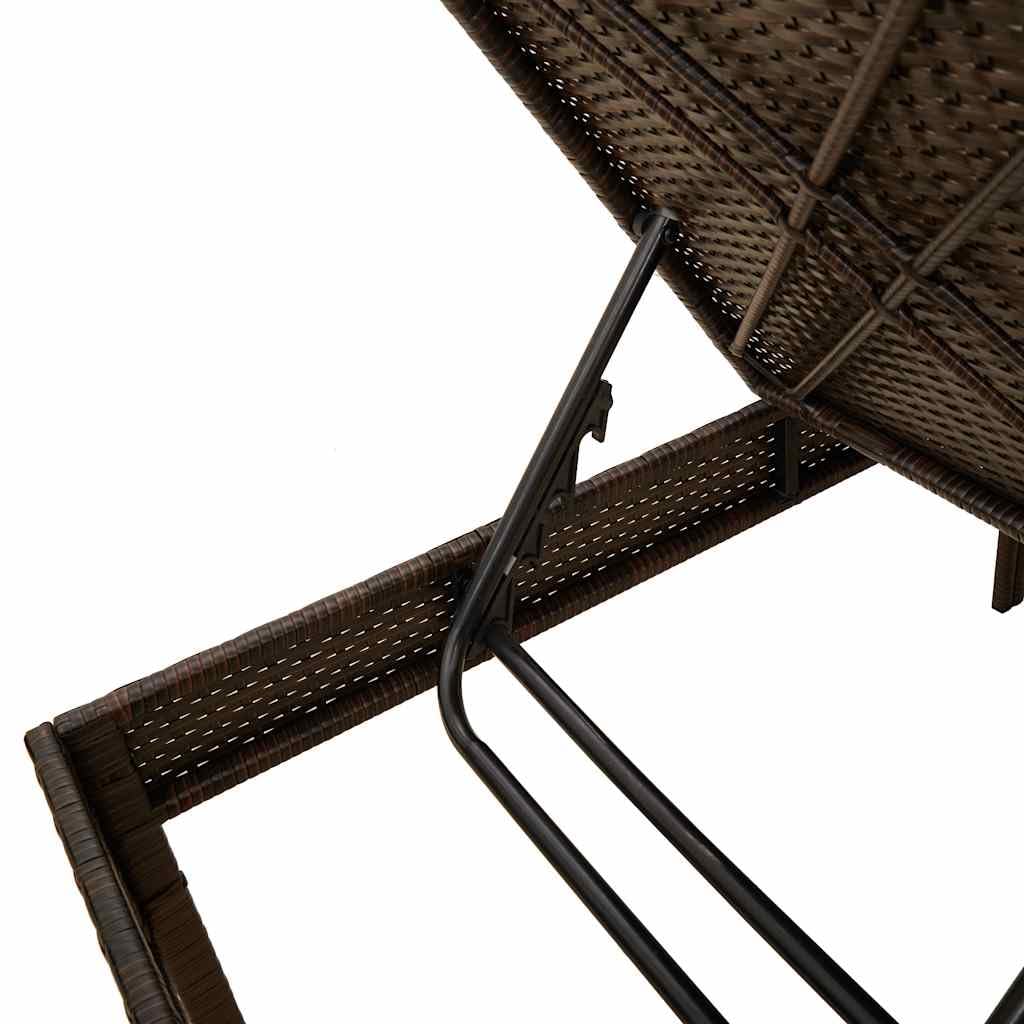 Hothingwell Leżak z brązową poduszką 55x200x44cm rattan PE