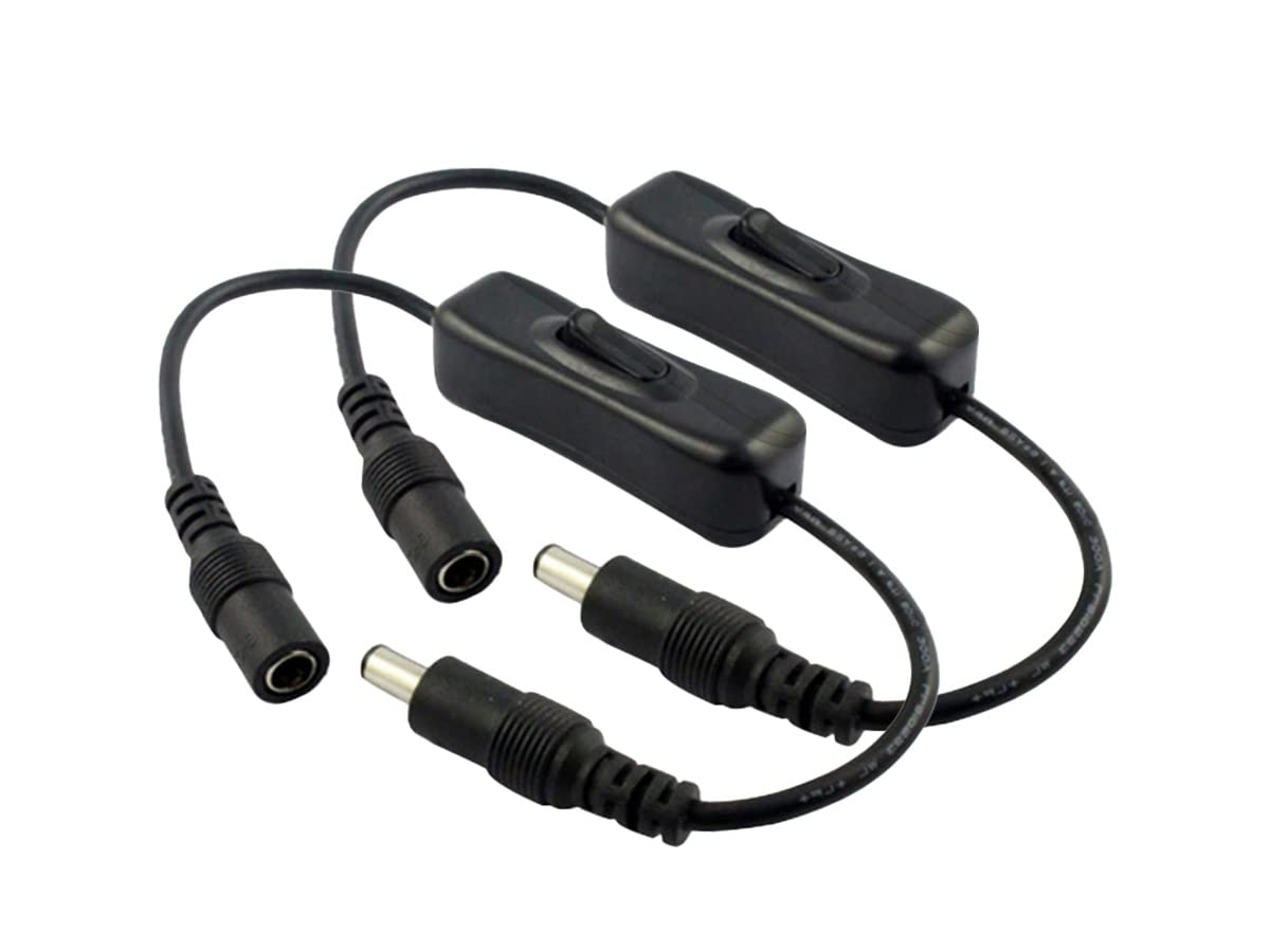 Cavo Prolunga DC 5.5x2.1mm Con Interruttore – 22AWG, 12V-24V, 2A, Per Telecamere E Router!