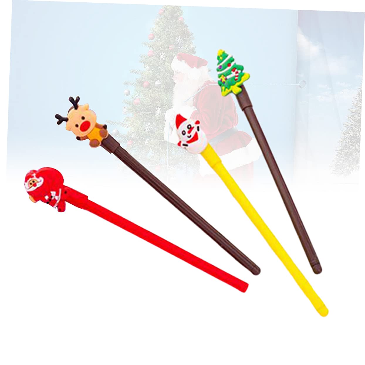 SHINEOFI 60 Pz Gel Natalizie Penna Da Scrivere Babbo Natale Dell'albero Di Natale Stazionario a Inchiostro Gel Simpatico Cartone Animato Cancelleria Natalizia Per Studenti