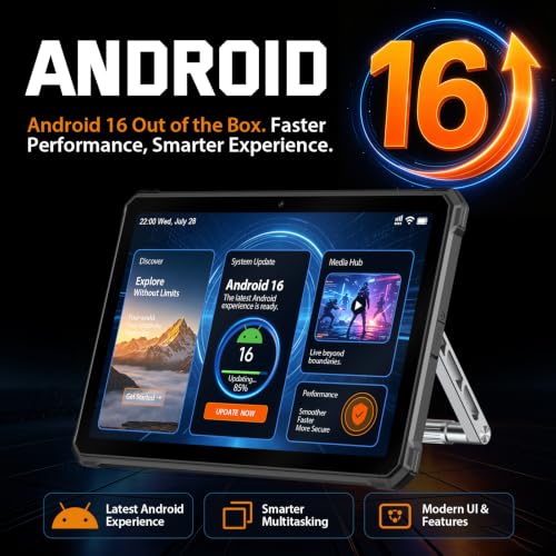 Image of T5 Pro 5G Rugged Tablet Android 16, 11 inch 20080mAh Waterproof Tablet | 32GB+256GB /2TB TF, 120Hz FHD+ Display, 64MP+16MP+20MP Night Vision, Gemini AI, 33W Fast Charging, IP68 /IP69K, FaceID /OTG /GPS