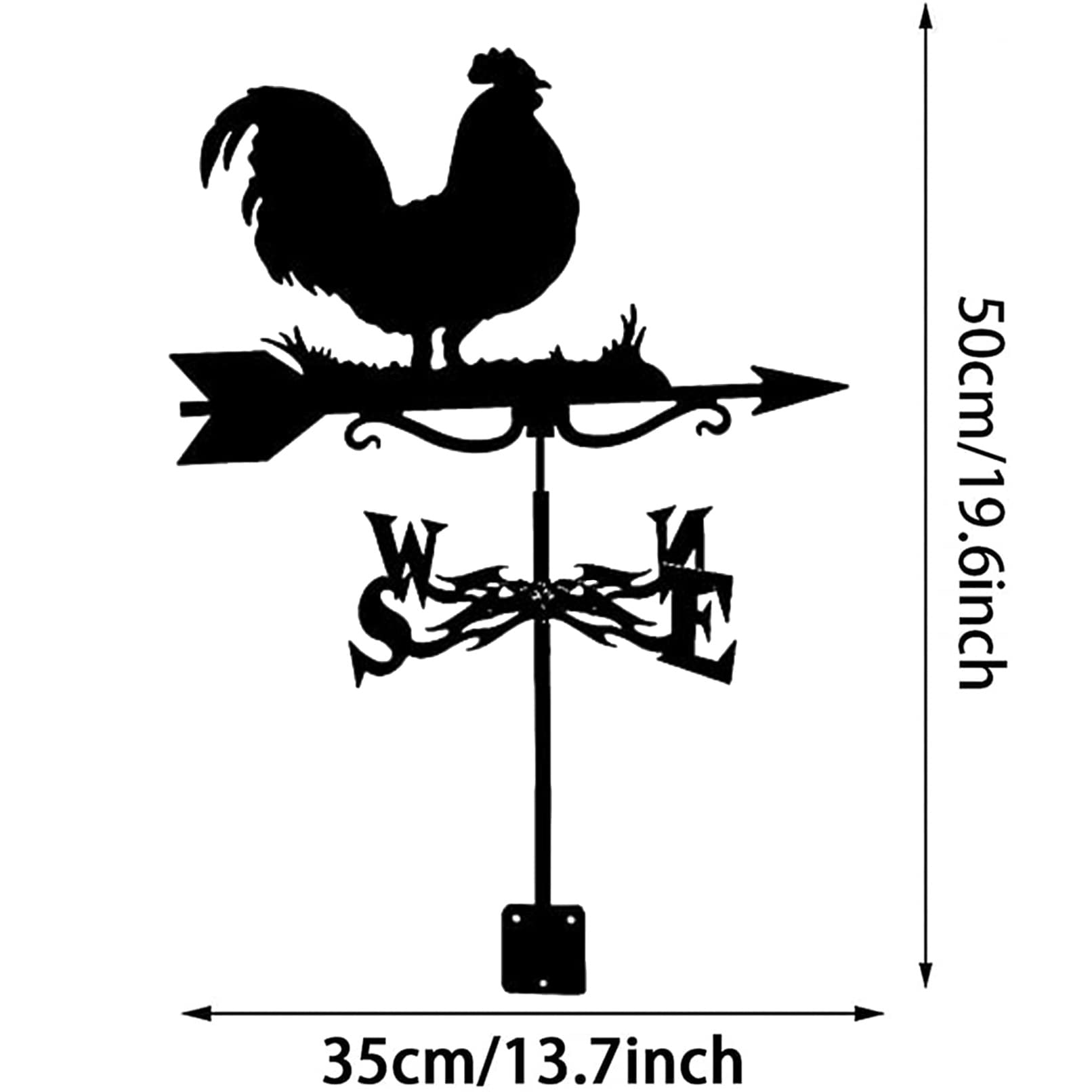 Girouette créative en Forme de Coq en Acier Inoxydable, indicateur de Direction du Vent en métal, Ornements artisanaux pour décoration de Jardin et de Patio