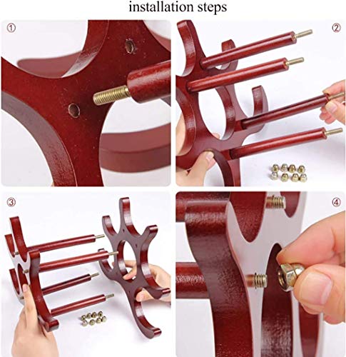 Soporte para Botellas de Vino de Madera Maciza Rojo Oscuro 6 Botellas miniatura 4
