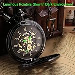 SIBOSUN-Antique-Phoenix-and-Dragon-Skeleton-Pocket-Watch-Mens-Mechanical-Black-Half-Hunter-Hand-Wind