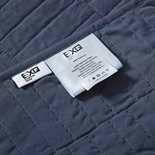 EXQ Home Quilt Set Full/Queen Size Navy 3 Piece,Lightweight Soft Coverlet Modern Style Stitched Quilt Pattern Bedspread Set for All Season(1 Quilt,2 Pillow Shams)