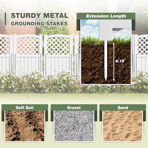 Image of Greesum Outdoor Air Conditioner Fence, Privacy Screen 4 Panels, White