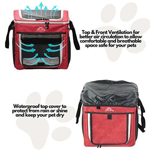 Puppy Carrier, Dog Basket for Bike, Cat Backpack & Dog Bike Basket, Expandable Soft-Sided Pet Carrier with Multi-Pockets… - Image 3
