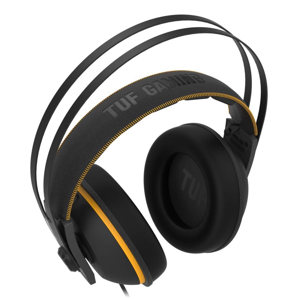 ASUS TUF Gaming H7 Yellow - Auriculares compatibles con PC, Mac, PS4, Nintendo Switch, smartphones y Xbox One, con sonido 7.1 virtual integrado con altavoces Asus Essence, Amarillo