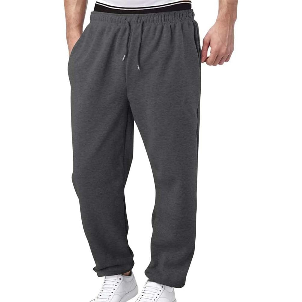 Baggy męskie spodnie do joggingu, szerokie spodnie do biegania, szerokie nogawki, bawełna, elastyczna talia, ciepłe spodnie dresowe z kieszeniami