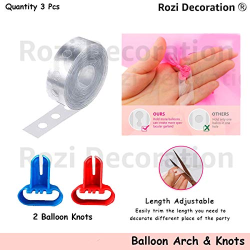 Image of Rozi Decoration 1 Arch 2 Pcs Knotter Balloon Accessories Tool Kits | Assorted Color - Pack of 3 material Plastic