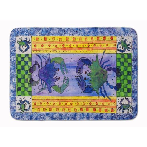 Caroline's Treasures 8070-RUG Crab Machine Washable Memory Foam Mat, Bathroom Rug, Non-Slip Bath Mat, Durable Thick Washable Rugs for Kitchen, Bathroom Quick Dry, Decorative Artwork,