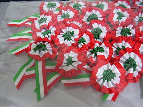 10 COCCARDA Tricolore Artigianale in Tessuto 15 x