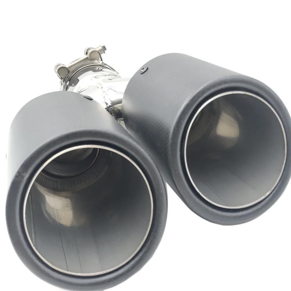 Terminale di Scarico 1 Pz ID: 63Mm OD: 89Mm Terminale Scarico Doppio Universale in Acciaio Inossidabile Tubo Silenziatore Coda Punta Fine Tubo(60MM IN-101MM out)