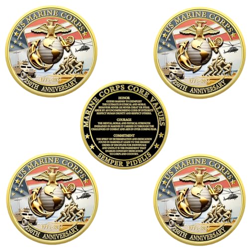 U.S. Navy 250th Anniversary Commemorative Coins Set, Army,Marine Corps Service Branch Collection...