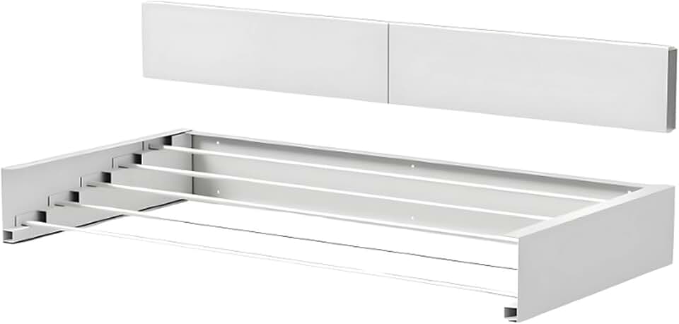 Varal Retrátil Dobrável de Parede 82cm – 5 varetas, Compacto e Discreto, Perfeito para Apartamento, Casa ou Lavanderia